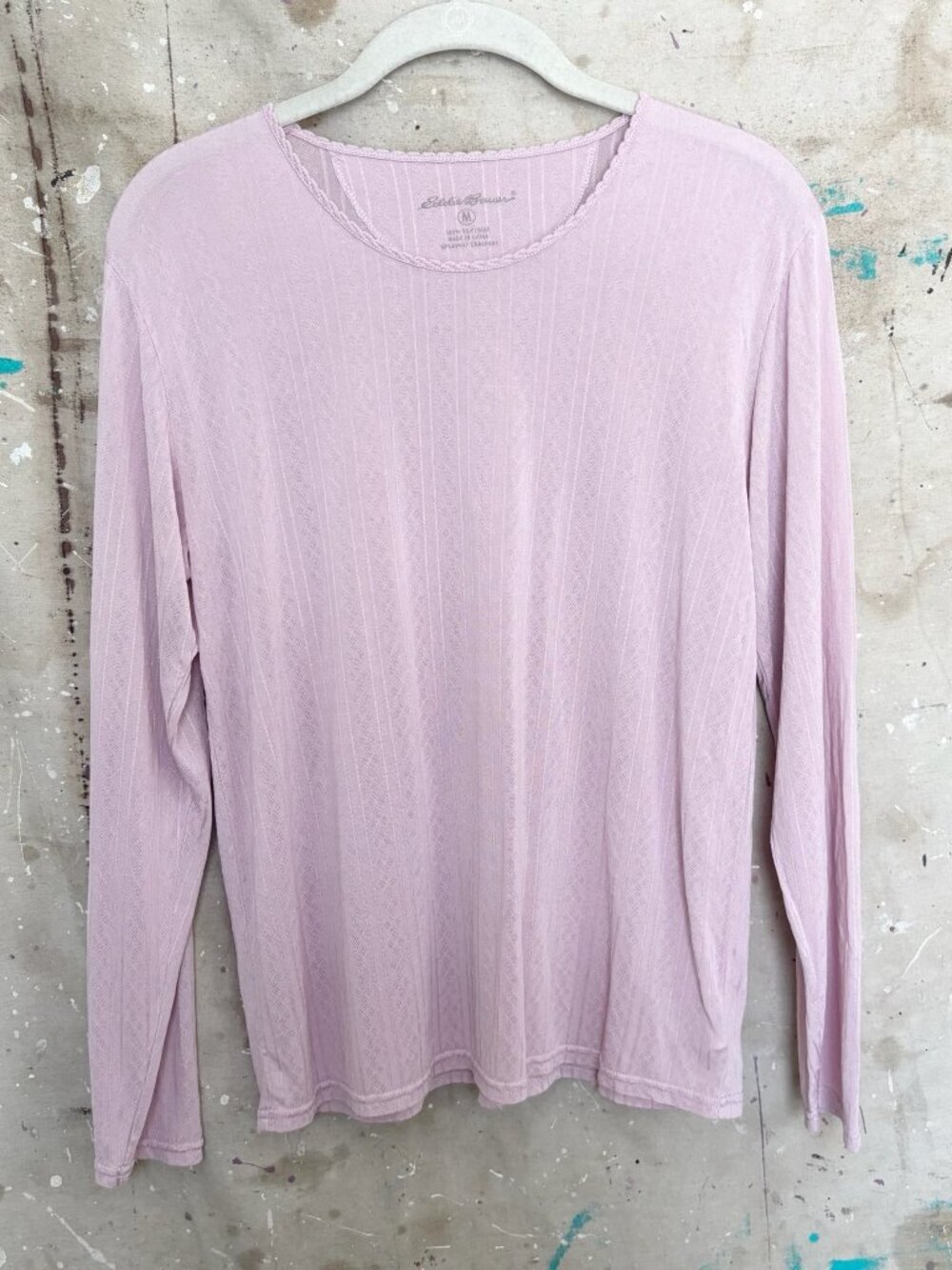 Eddie Bauer Silk Pointelle Base Layer Long Sleeve Top